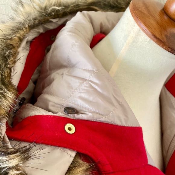 Abercrombie & Fitch Red Heritage Wool Parka Coat - Picture 4 of 10